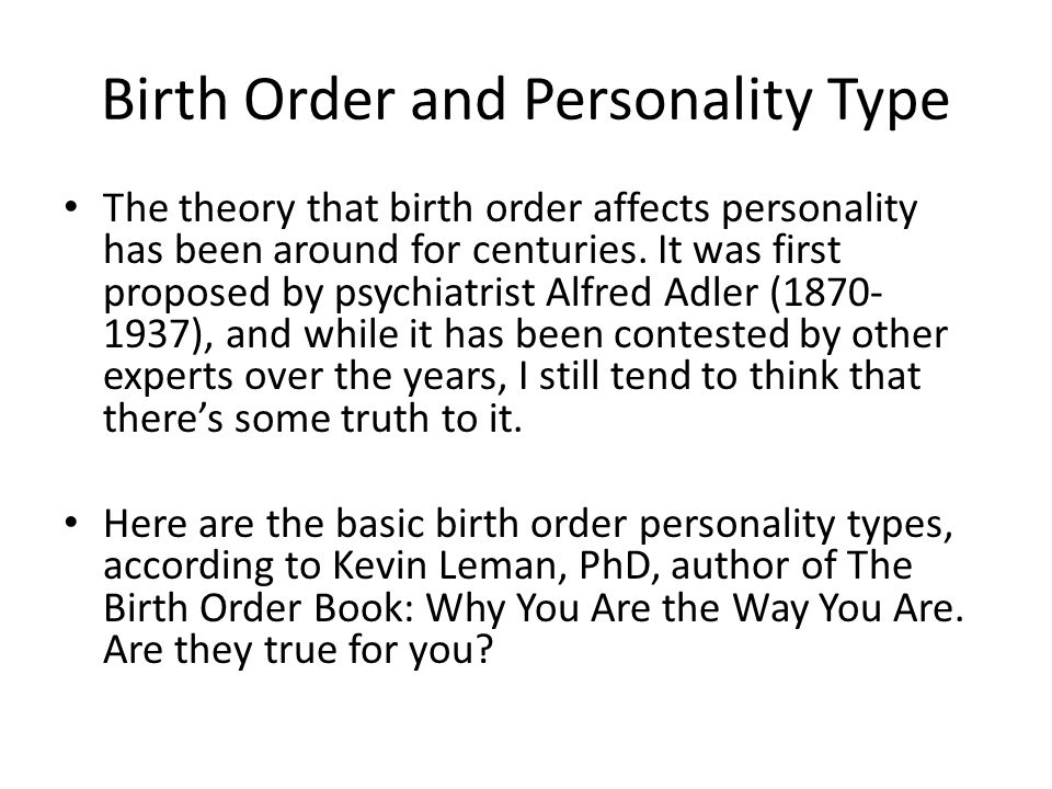 birth order and personality research paper